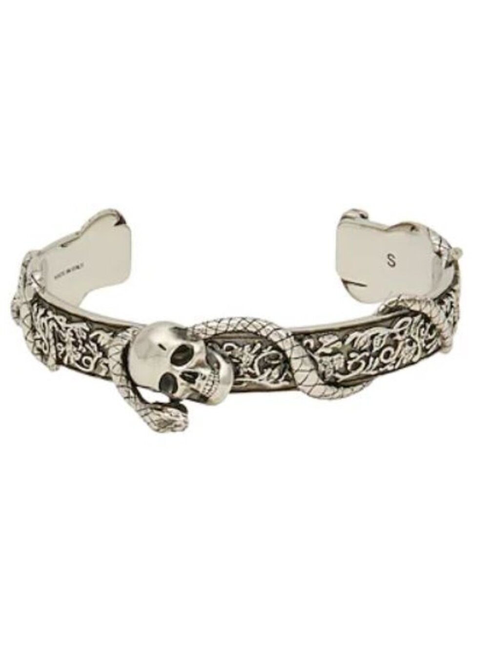 Alexander McQueen Skull and Snake Bracelet 'Antique Silver'